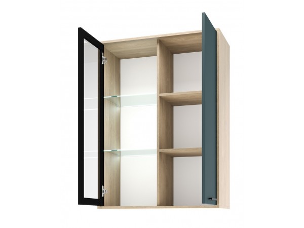 ЕВА Витрина навесная 800 1В1С Дуб Экспрессив-Маренго