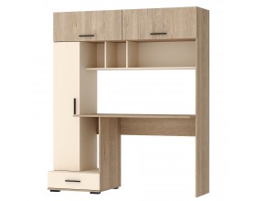 Письменно-компьютерный стол ПКС-1 Дуб Экспресив песочный-Сатин
