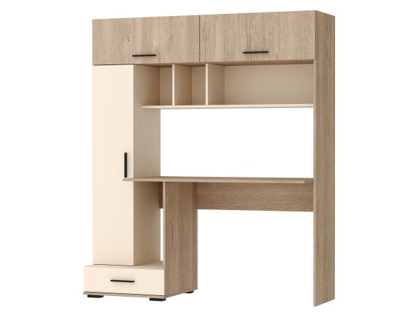 Письменно-компьютерный стол ПКС-1 Дуб Экспресив песочный-Сатин