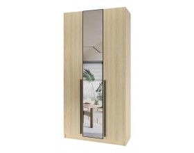 Шкаф Эльтон 3С/2400 Дуб Комано Зеркало черный профиль