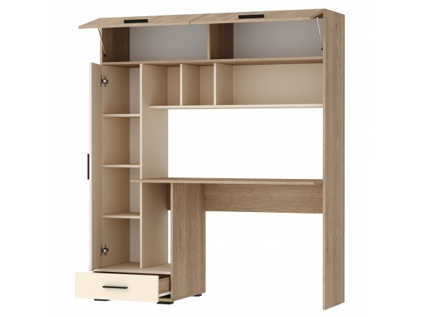 Письменно-компьютерный стол ПКС-1 Дуб Экспресив песочный-Сатин