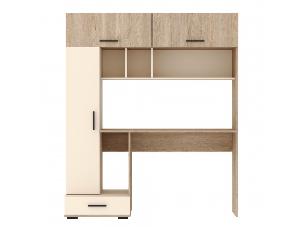 Письменно-компьютерный стол ПКС-1 Дуб Экспресив песочный-Сатин