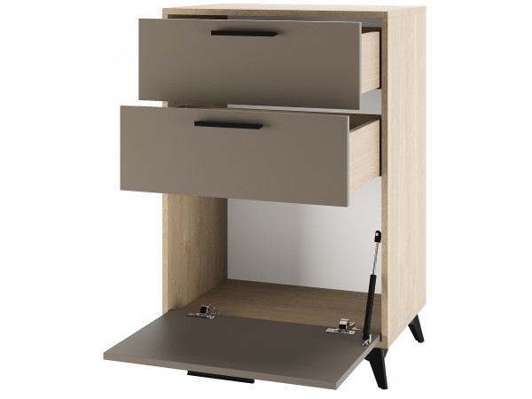 ЕВА Тумба 600 1С2Я Дуб Экспресив песочный Глиняный серый