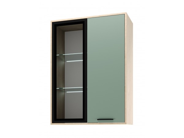 ЕВА Витрина навесная 800 1В1С Дуб Экспрессив-Муссон