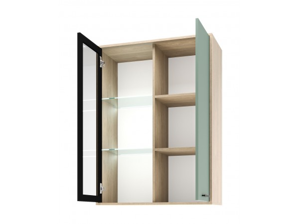 ЕВА Витрина навесная 800 1В1С Дуб Экспрессив-Муссон