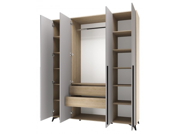 ЕВА Шкаф 1800 4С2Я Дуб Экспресив песочный Рейн