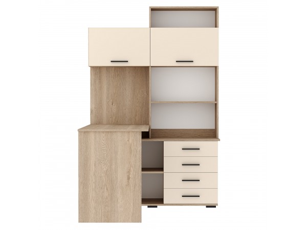 Письменно-компьютерный стол ПКС-11 Дуб Экспресив песочный-Сатин