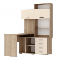 Письменно-компьютерный стол ПКС-11 Дуб Экспресив песочный-Сатин