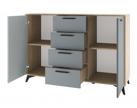 ЕВА Комод 1360 2С4Я Дуб Экспресив песочный Фрост