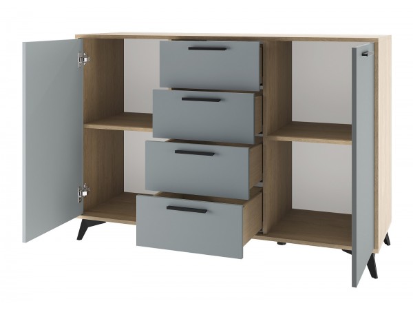 ЕВА Комод 1360 2С4Я Дуб Экспресив песочный Фрост