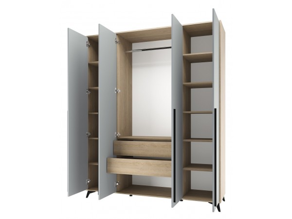 ЕВА Шкаф 1800 4С2Я Дуб Экспресив песочный Фрост