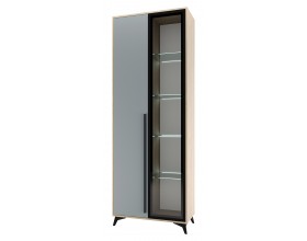 ЕВА Шкаф-витрина 800 1В1С Дуб Экспресив песочный Фрост