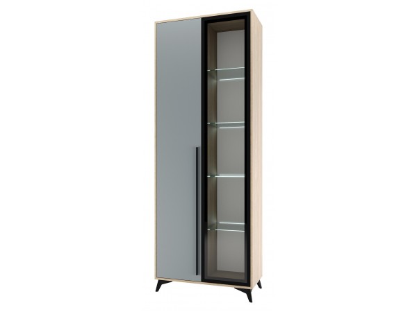 ЕВА Шкаф-витрина 800 1В1С Дуб Экспресив песочный Фрост