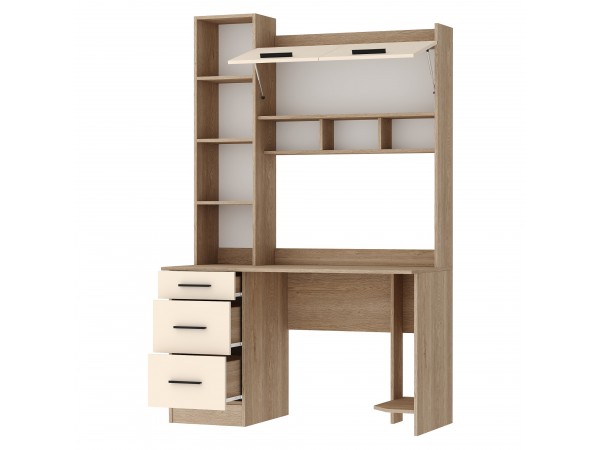 Письменно-компьютерный стол ПКС-5 Дуб Экспресив песочный-Сатин