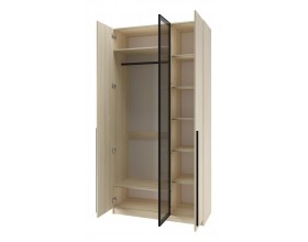 Шкаф Эльтон 3С/2400 Дуб Комано Стекло Графит