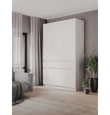 Шкаф 3-створчатый с ящиками Бостон Белый-Белый Бриллиант