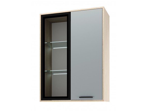 ЕВА Витрина навесная 800 1В1С Дуб Экспрессив-Фрост