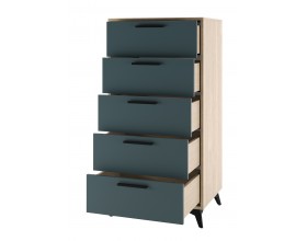 ЕВА Комод 570 5Я Дуб Экспресив песочный Маренго