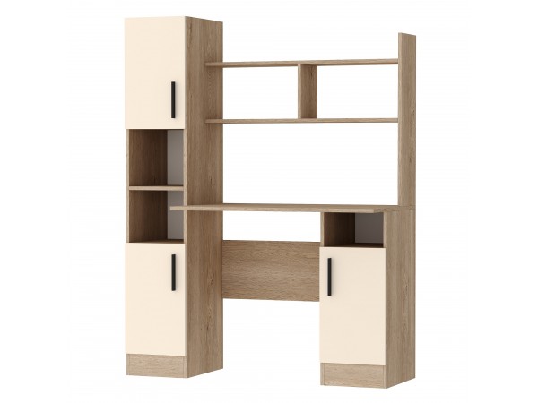 Письменно-компьютерный стол ПКС-6 Дуб Экспресив песочный-Сатин