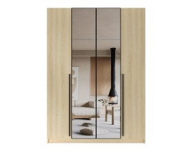 Шкаф Эльтон 4С/2200 Дуб Комано Зеркало черный профиль