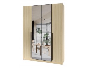 Шкаф Эльтон 4С/2200 Дуб Комано Зеркало черный профиль