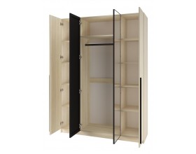 Шкаф Эльтон 4С/2200 Дуб Комано Зеркало черный профиль