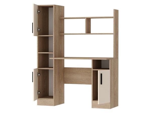 Письменно-компьютерный стол ПКС-6 Дуб Экспресив песочный-Сатин