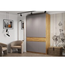 Шкаф 3-створчатый с ящиками Бостон Крафт золотой-Антрацит