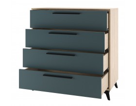 ЕВА Комод 900 4Я Дуб Экспресив песочный Маренго